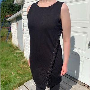 Dynamite lace up style black dress